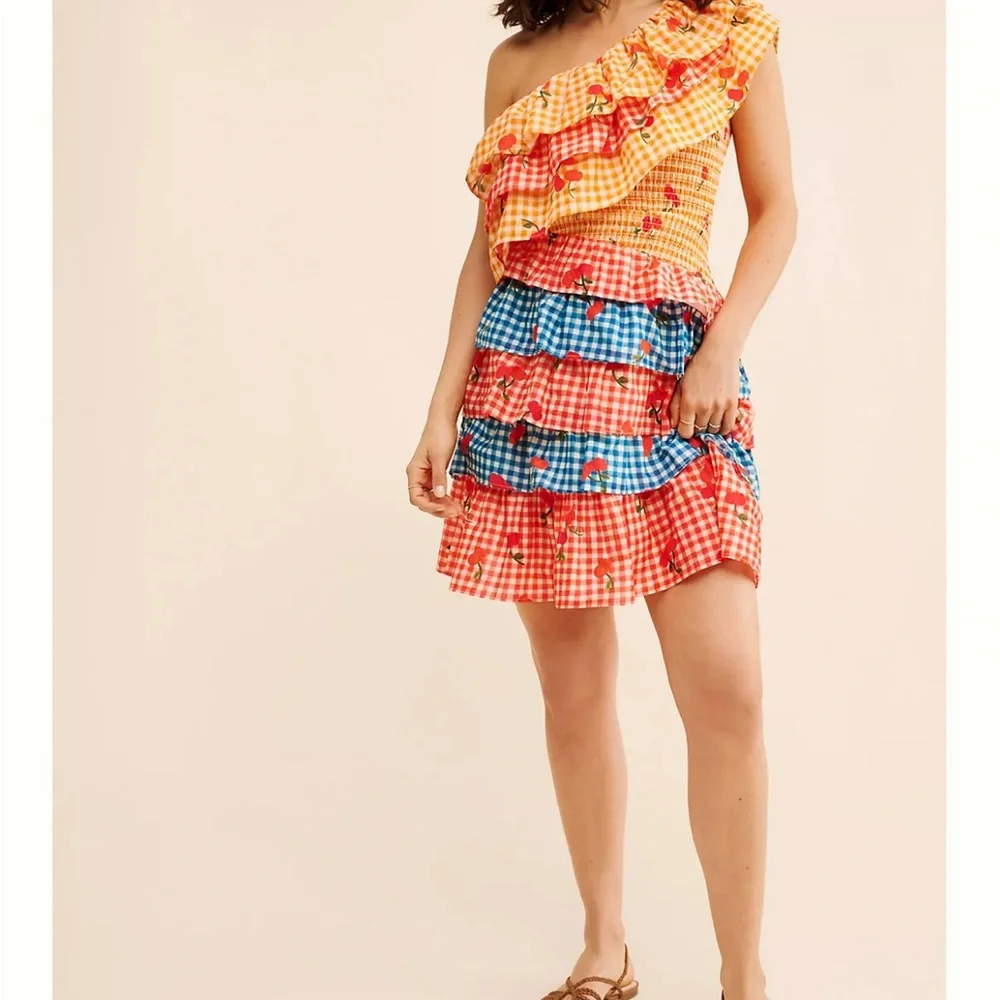 FARM Rio One Shoulder Cherry Mini Dress - Picture 3 of 4
